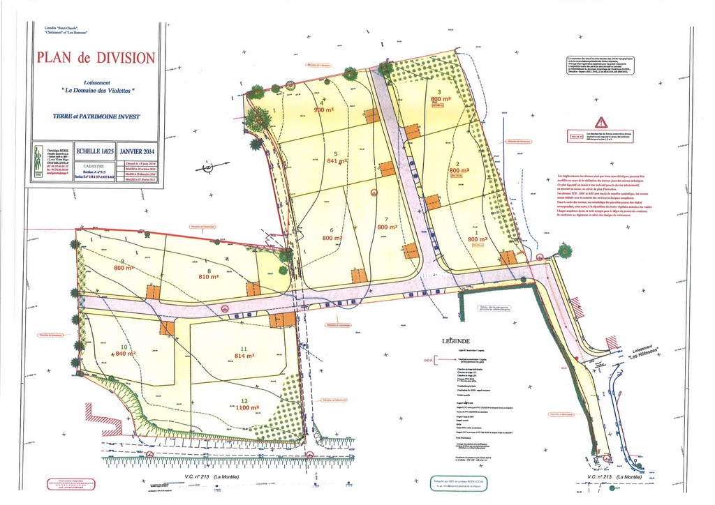 photo d'un plan de lotissementPlan de division